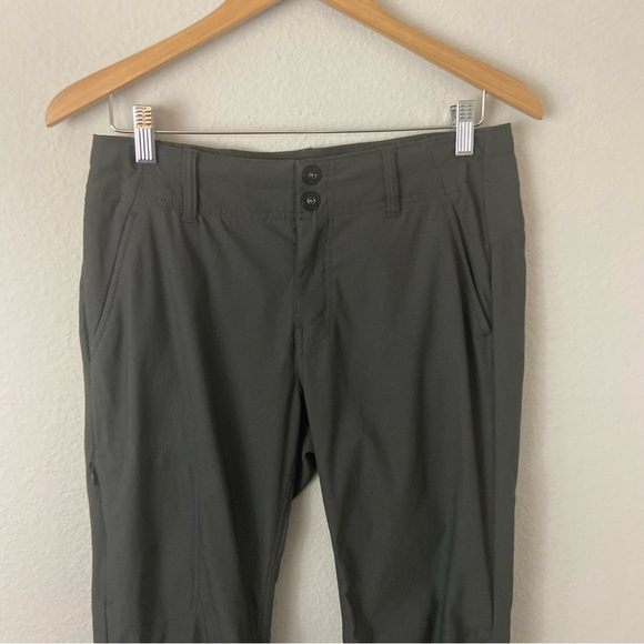 PrAna Alana Nylon Pants Charcoal Grey Sz 10 Outdoor Hiking Roll Up Leg Sporty - Picture 3 of 15